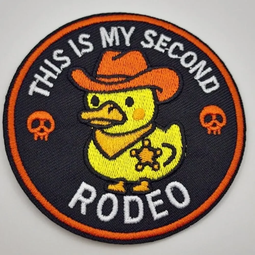 This is my Second Rodeo Embroidered Patch Yellow Duck Sheriff Iron on Sew on
